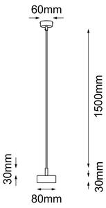 Lampada a sospensione NO. MINI nera 1xGX53x9W in metallo, dimensioni: 153x8x8 cm, IP20, Shilo