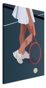 Quadro - Female Tennis Player With a Red Racket on the Court - Graphics
