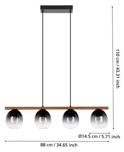 Eglo 900186 - Lampadario a sospensione con filo FILAGO 4xE27/40W/230V