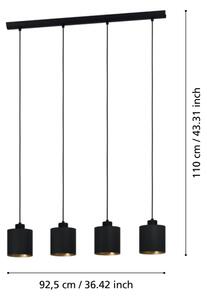 Eglo 900148 - Lampadario a sospensione con filo ZARAGOZA 4xE27/28W/230V