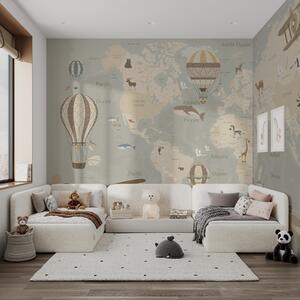 Carta da parati Mappa con immagini, Carta da parati per Bambini, u36066d2 : Uwalls.it