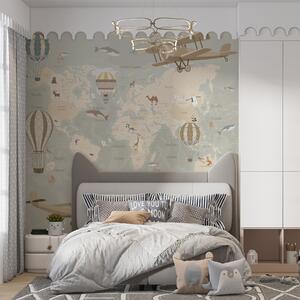 Carta da parati Mappa con immagini, Carta da parati per Bambini, u36066d1 : Uwalls.it