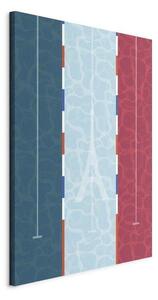 Quadro - Graphic Illustration of a Swimming Pool Against the Backdrop of the French Flag
