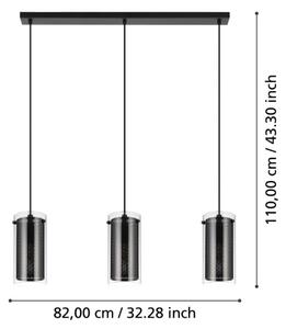 Eglo 900342 - Lampadario a sospensione con filo PINTO TEXTIL 3xE27/10W/230V