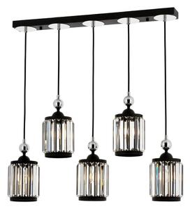 Lampadario sospeso su cavo CRYSTALLINE 5xE27/40W/230V nero