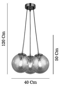 Lampadario a sospensione su cavo POLINO 3x E27/40W/230V, finitura bronzo