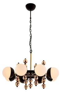Lampadario a catena DAISY 8xE27/40W/230V nero/oro