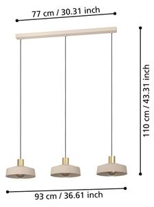 Eglo 900431 - Lampadario a sospensione con filo VALDIOLA 3xE27/40W/230V