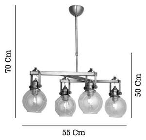 Lampadario su asta POLINO 4xE27/40W/230V bronzo