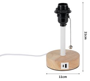 Brilagi - Lampada da tavolo con porta USB TABLON 1xE27/25W/230V rovere/bianco