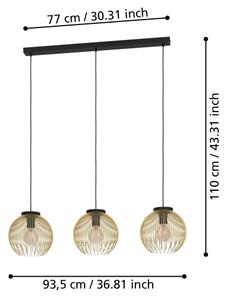 Eglo 900167 - Lampadario a sospensione con filo VENEZUELA 3xE27/40W/230V