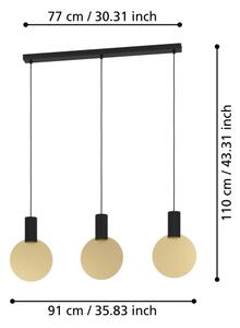 Eglo 900402 - Lampadario LED a sospensione con filo SARONA 3xGU10/4,5W/230V 3000K