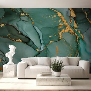Carta da parati Marmo Onice di lusso con crepe metalliche, Carta da parati lastrazione, u50235d2 : Uwalls.it
