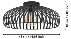 Eglo 900721 - Plafoniera MOGANO 1xE27/40W/230V diametro 43 cm