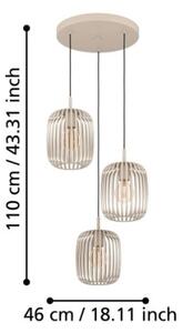 Eglo 900687 - Lampadario a sospensione con filo ROMAZZINA 3xE27/40W/230V beige