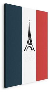Quadro - French Flag With Graphic Eiffel Tower