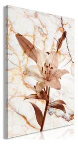 Quadro - Elegance of a Flower (1-part) - Delicate Lily on Marble in Sepia