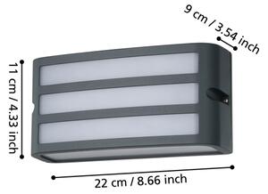 Eglo 900811 -Applique da esterno CAMARDA 1xE27/40W/230V antracite IP54