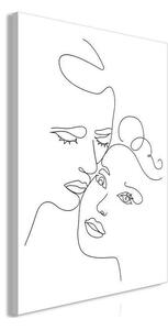 Quadro - Couple in Black and White (1-part) - Romantic Kiss Moment