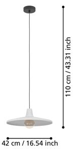 Eglo 900833 - Lampadario a sospensione con filo MINIERE 1xE27/40W/230V