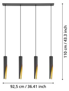 Eglo 900873 - Lampadario LED a sospensione con filo BARBOTTO 4xGU10/4,5W/230V nero/oro