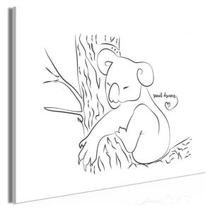 Quadro - Quiet Charm of Nature (1-part) - Sleeping Koala in Black and White
