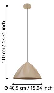 Eglo 900836 - Lampadario a sospensione con filo PODERE 1xE27/40W/230V color crema