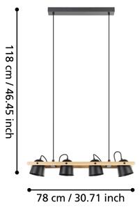 Eglo 900883 - LED RGBW Lampadario dimmerabile a sospensione con filo HORNWOOD-Z 4xLED/3,7W/230V