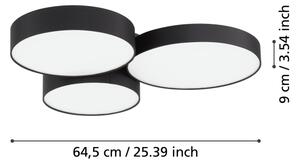 Eglo 900853-LEDRGBW Plafoniera con dimmer BARBANO-Z 3xLED/7,5W/230V nero