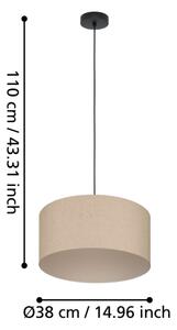Eglo 900859 - Lampadario a sospensione con filo FENIGLIA 1xE27/40W/230V