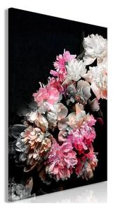 Quadro - Peony Charm (1-part) - Colorful Bouquet on Black Background
