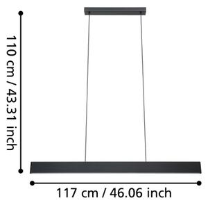Eglo 31433 - LED RGBW Lampadario dimmerabile a sospensione con filo ANDREAS-Z LED/38W/230V nero