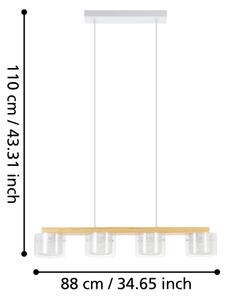 Eglo 900881 - LED RGBW Lampadario dimmerabile a sospensione con filo PORTICO-Z 4xLED/3,7W/230V