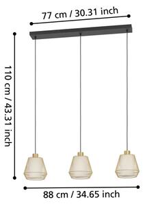 Eglo 900897 - Lampadario a sospensione con filo CIUDADELA 3xE27/40W/230V