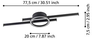 Eglo 900953-Plafoniera LED RGBW dimmerabile AMANDOLO 23,5W/230V nero + +TC