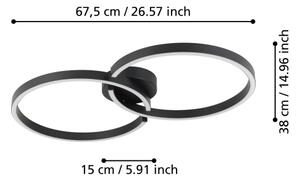 Eglo 900955-Plafoniera LED RGBW dimmerabile AMANDOLO 19,5W/230V nero + +TC