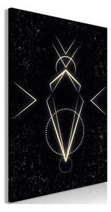 Quadro - Symmetry of Shapes (1-part) - Graphic Motif in Black Shade
