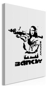 Quadro - Contrast Duel (1-part) - Banksy on Mural with Mona Lisa