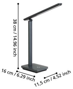 Eglo 900957-LED Lampada da tavolo ricaricabile dimmerabile INIESTA 3,6W/5V 1800mAh grigio