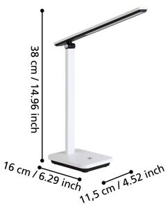 Eglo 900956-LED Lampada da tavolo ricaricabile dimmerabile INIESTA 3,6W/5V 1800mAh bianco