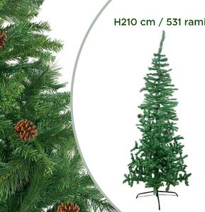 Albero di Natale Artificiale 531 Rami 210 cm Verde