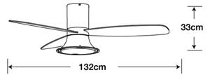 Lucci Air 210661-LED Ventilatore dimmerabile FLUSSO 1xGX53/18W/230V legno/white+RC