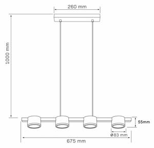 Lampadario LED a sospensione con filo MIRELLA 4xGX53/6W/230V oro/nero