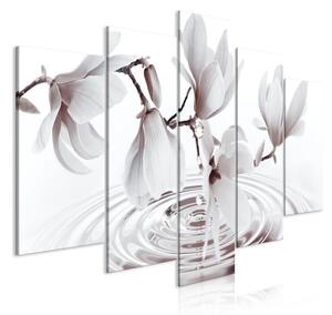 Quadro - Magnolias over Water (5 Parts) Wide Grey