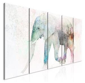 Quadro - Painted Elephant (5 Parts) Narrow