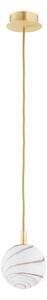 Argon 8450 - Lampadario a sospensione con filo ALMIROS 1xE14/7W/230V diametro 12 cm alabastro oro