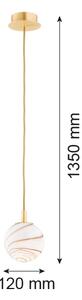 Argon 8450 - Lampadario a sospensione con filo ALMIROS 1xE14/7W/230V diametro 12 cm alabastro oro