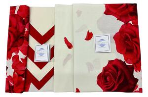 Tovaglia da tavolo con tovaglioli Botticelli Home Rose rosse