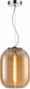 Lampada a sospensione Emily color ambra 1xE27x40W in vetro, dimensioni: 120x23x23 cm, IP20, Reality