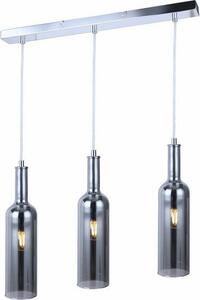 Lampada a sospensione Bottle cromata 3xE27x40W in metallo, dimensioni: 120x61x8,5 cm, IP20 Reality
